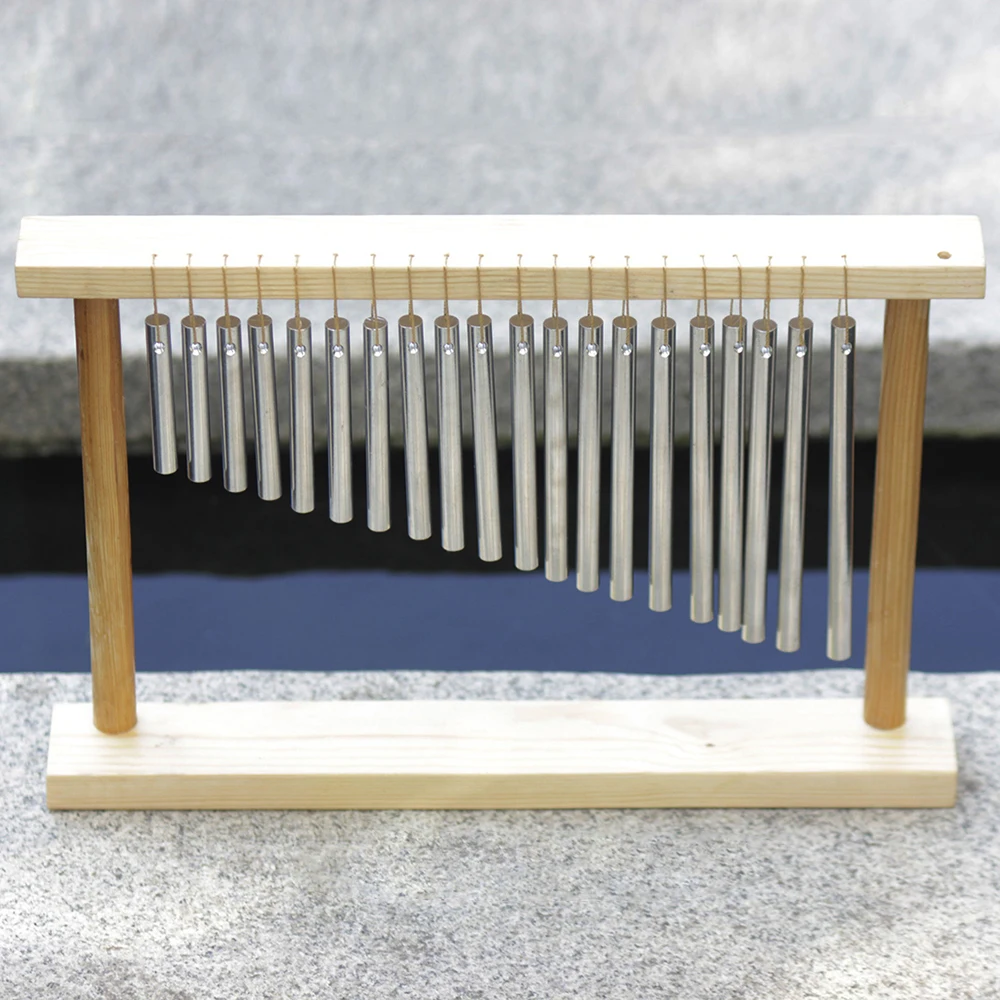 Wind Chime para Crianças 20 Notas Tubos de Alumínio Sólido Instrumento Orff Suporte de Madeira Ferramentas de Treinamento de Yoga, Brinquedos
