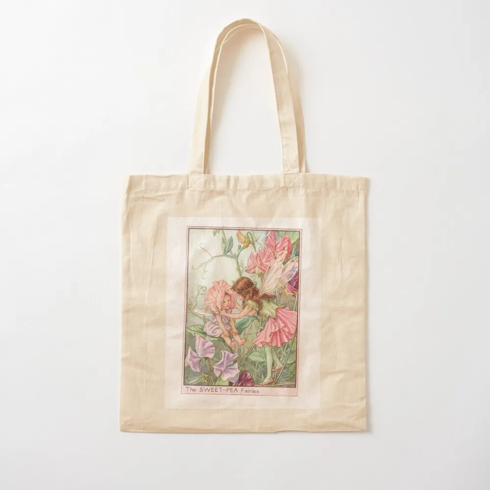 

Lovely Sweet-Pea Fairies Tote Bag tote bag men custom fabric bag female Fabric Canvas Tote