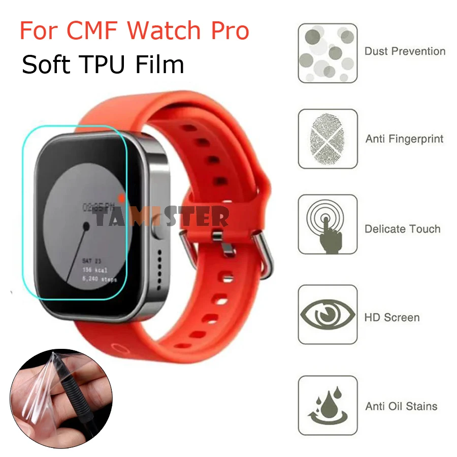 For CMF Watch Pro Film Soft TPU Protective Cover Hydrogel Film For CMF by Nothing Watch Pro Screen Protector Accessory Not Glass