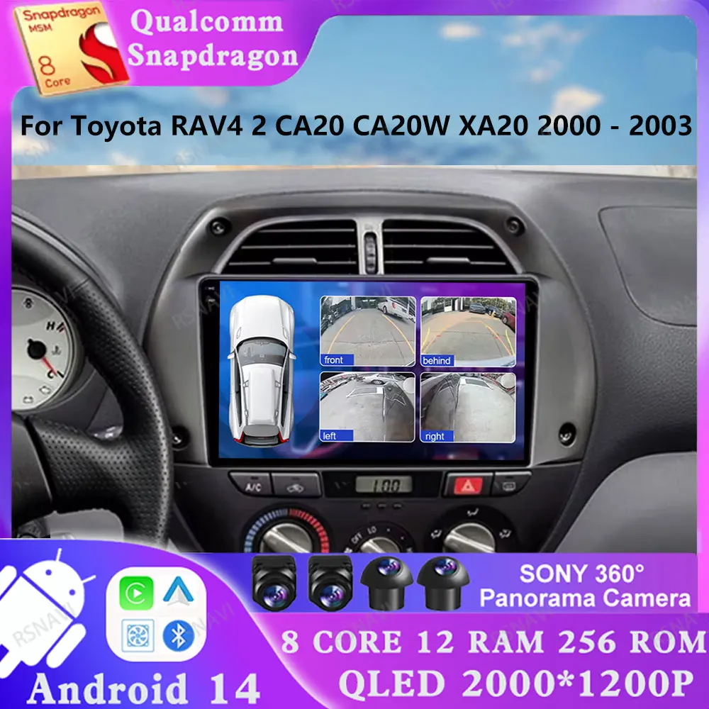 

Android 14 For Toyota RAV4 2 CA20 CA20W XA20 2000 - 2003 Qualcomm GPS Head Unit AUTO 5G WIFI Multimedia Viedo Player 4G LTE