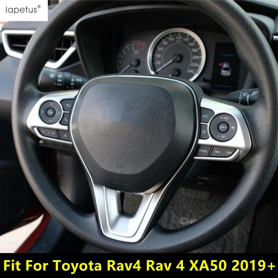 

Car Steering Wheel Button Frame Stickers Decoration Cover Trim For Toyota Rav4 Rav 4 XA50 2019 - 2024 Matte Accessories Interior