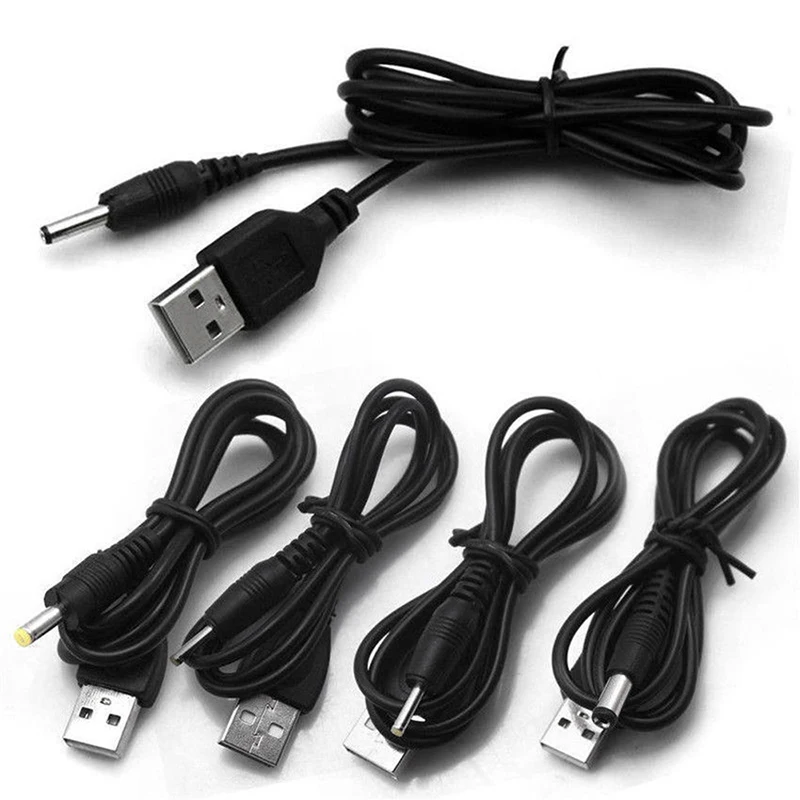 USB 포트 - 2.5 3.5 4.0 5.5mm 5V DC 배럴 잭 전원 케이블 코드 커넥터 검정색
