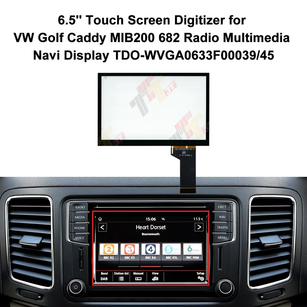 Touchpanel 6,5'' Touchscreen-Digitizer für VW Golf Caddy MIB200 682 Radio Multimedia Navi – Detail 2