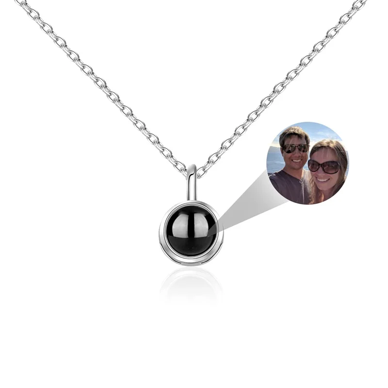 Personalisierte Foto-Projektions-Halskette mit Bild im Inneren Ich Liebe Dich Halskette in 100 Sprachen Personalisierter Herzanhänger Geschenk