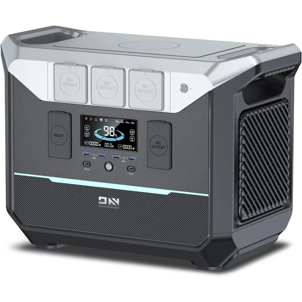 

Portable Power Station 1800W (Surge 3000W), 1382.4Wh LiFePO4 Battery Generator, Fast Charging Solar Generator for Camping & RVs,
