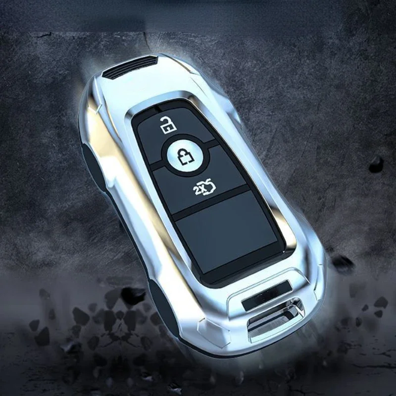 

Car Accessories ABS Silver Key Cover High-end Car Bag Buckle For Ford Mondeo Explorer Evos Escort Focus Edge