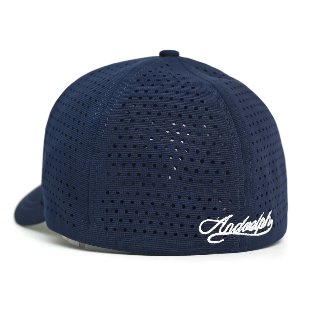 Mesh-Baseballkappe mit kurzem Schirm und geschlossener Rückseite für Herren und Damen – Atmungsaktive Snapback-Mütze, passende Dad-Hat, verstellbar, einfarbig im Trucker-Stil – Detail 10