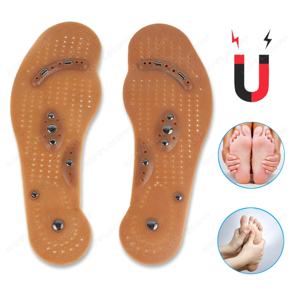 Acupressure on Foot Shoes Insole Magnet Massage Silicone Insoles for Medical Men Women lose weight Anti-fatigue Health Care Shoe