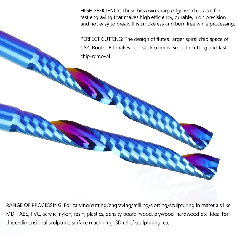 XCAN10pcs Singola Flauto Fresa In Metallo Duro 1/8 ''Gambo O Flauto A Spirale CNC Router Bit Cutter 1/1.5/2/2.5/3.175mm Strumenti di Fresatura del Legno