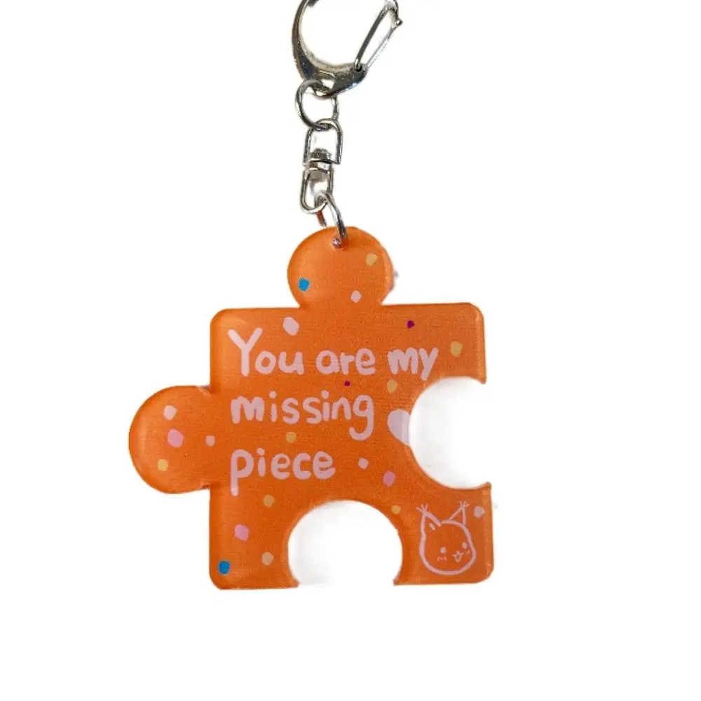 Multicolour Acrylic Puzzle Text Keychain Korean Style Accessories Creative Backpack Pendant 