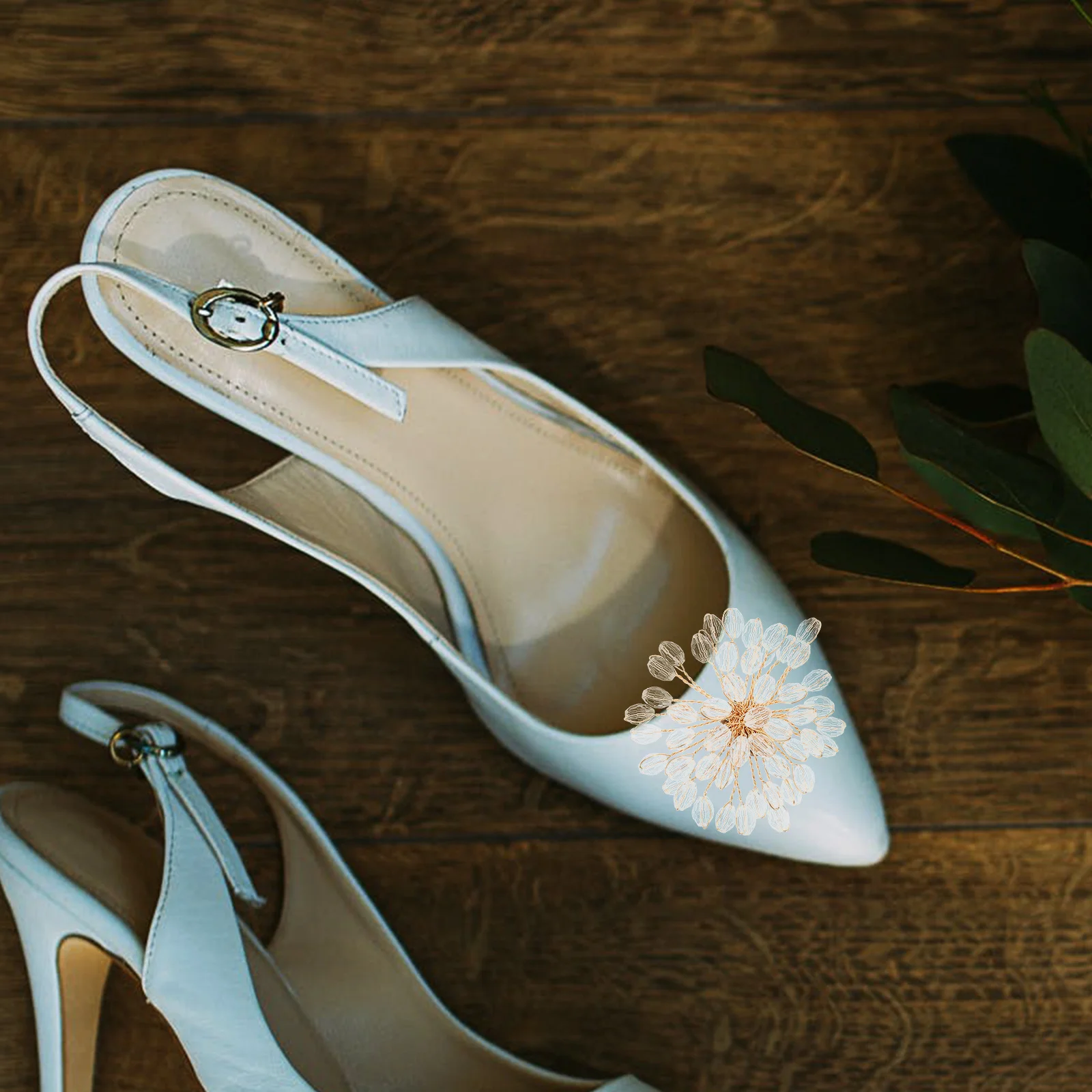

1 Pair Crystal Flower Clips Jewelry Clips For Flats Wedding Decorative Shoe Buckle Detachable Shoe Ornament Graceful Bridal