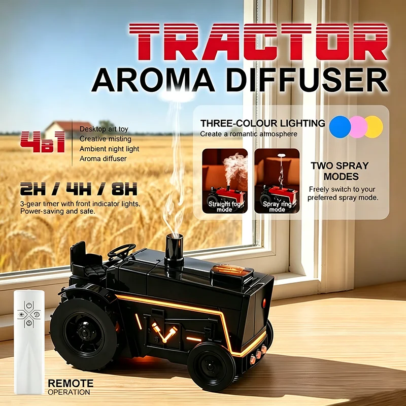 Tractor humidifier, Fragrance Diffuser, Retro Tractor Design, Desktop Home Decoration, Essential Oil Diffuser, for Christmas