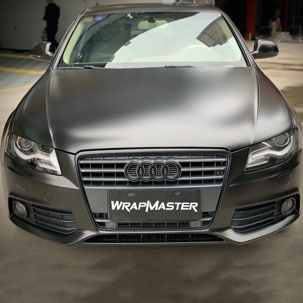 Wrapmaster Satin Metallic Vinyl Tungsten Black Vinyl Wrap Vehicle wraps Car Film