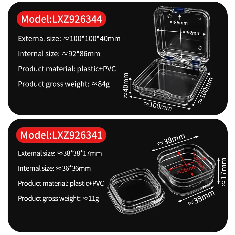 LUXIANZI High Elastic PVC Membrane Box Anti-pressure Gemstone Specimen Display Chip Precision Parts Sealed Storage Box