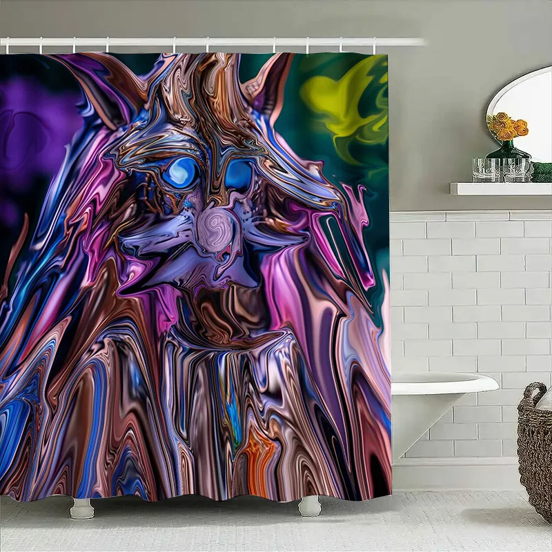 

Туну Абстрактные психоделические жидкие завитки Занавеска для ванной комнаты Уникальный художественный декор занавески для душа