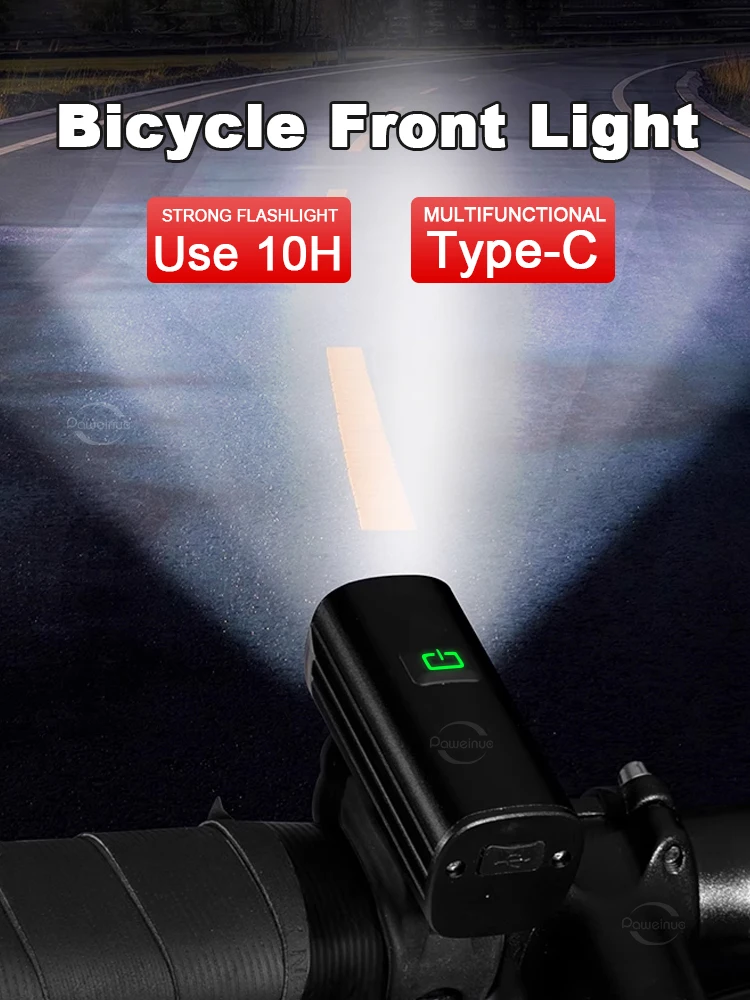AliExpress Cycling Bicycle Front Light Rechargeable LED Flashlight Waterproof Headlight MTB Road Bike Lights Aluminum Alloy For Riding
