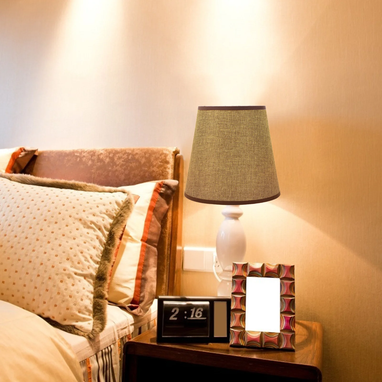 

Replacement Lamp Shade Linen Fabric Small for Table Desk Floor Lamp Household Home Living Room Bedroom Light Cover E27 Modern