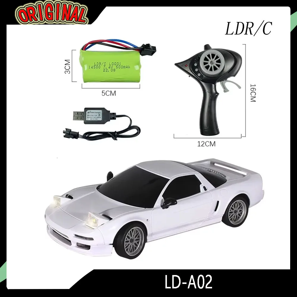 LDRC LD-A02 NSX 1/18 RC Drift Car - 2.4G، شحن USB والتحكم النسبي الكامل (مثالي للأطفال)