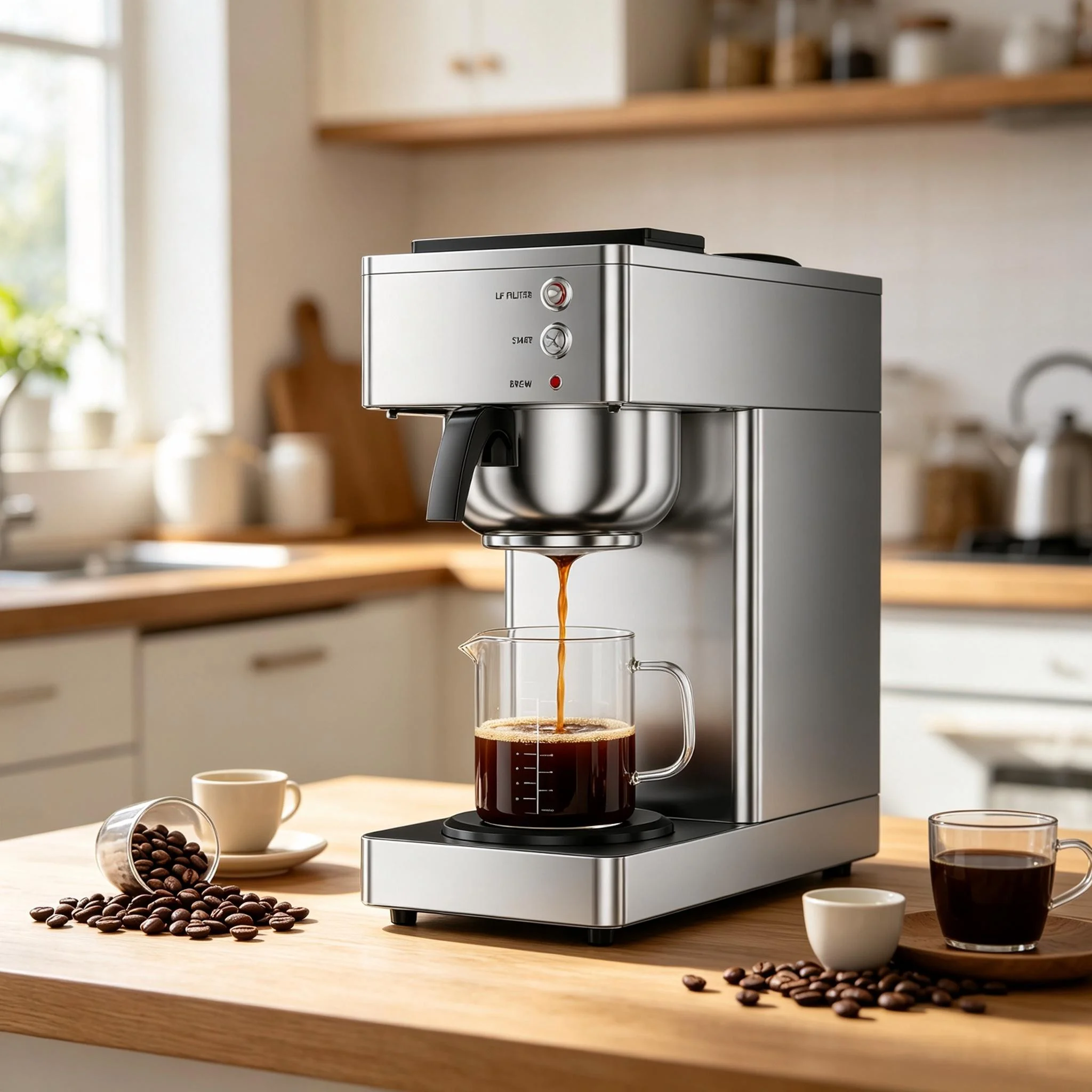 Commercial Stainless Steel Drip Coffee Brewer Double Warmer Office Hotel Breakfast Drip Coffee Maker