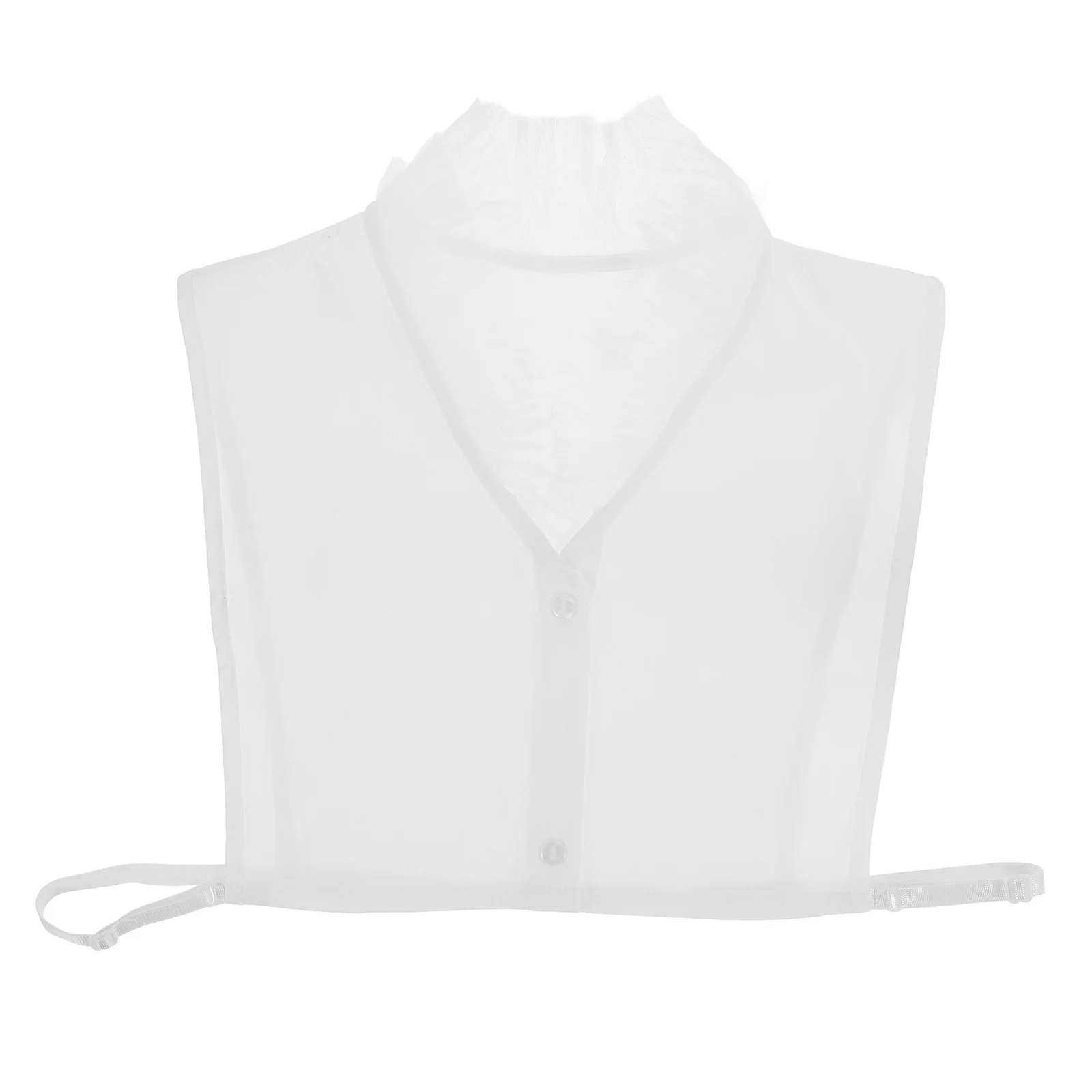 Camicetta mezza camicia finta floreale a forma di V Camicetta in chiffon staccabile con colletto alla coreana in pizzo da donna Accessorio a strati Abito caldo ed elegante