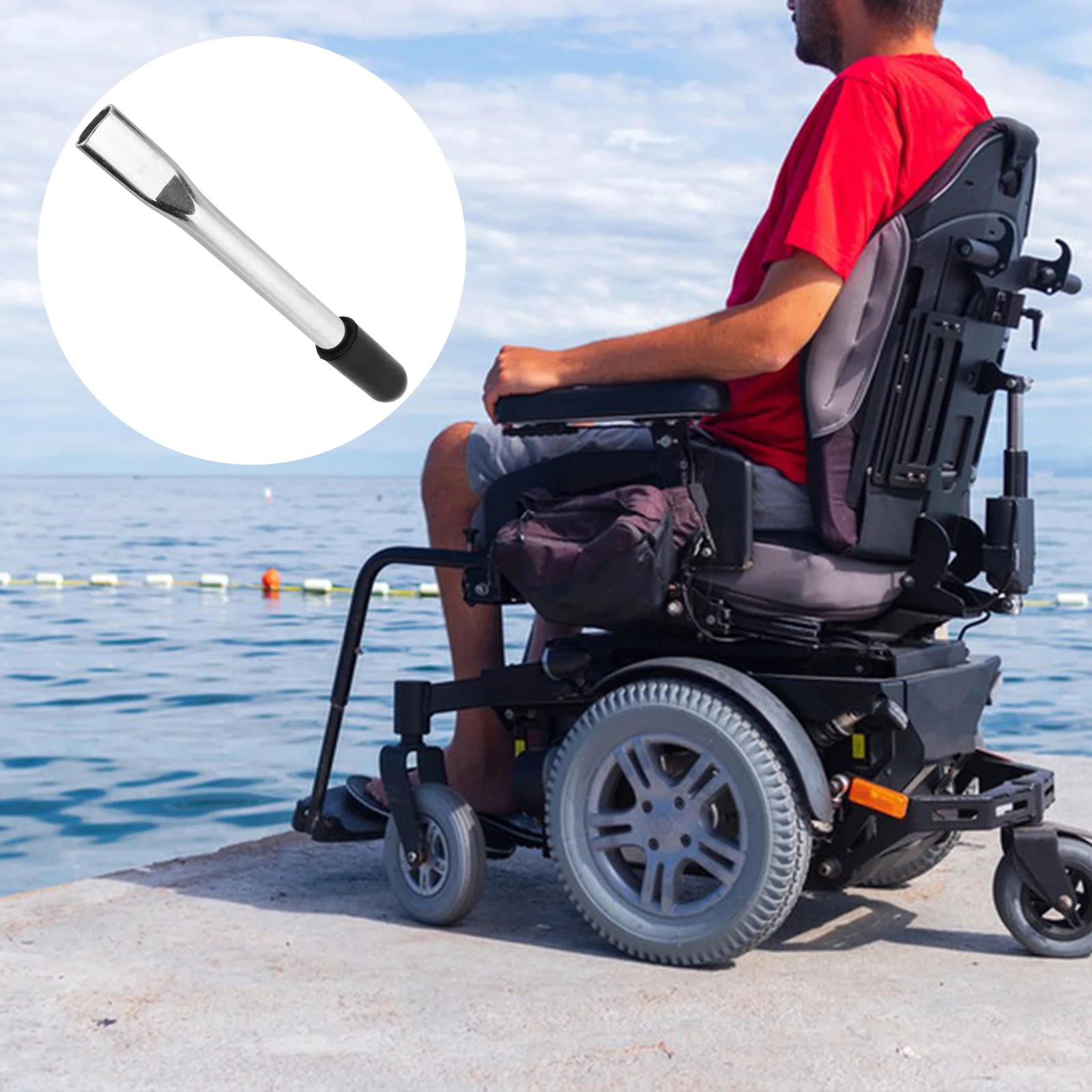 

Brake Extension Lever Wheelchair Accessories Parts Handlebar Extensions for Wheelchairs Stainless Steel Durable Replacement Long