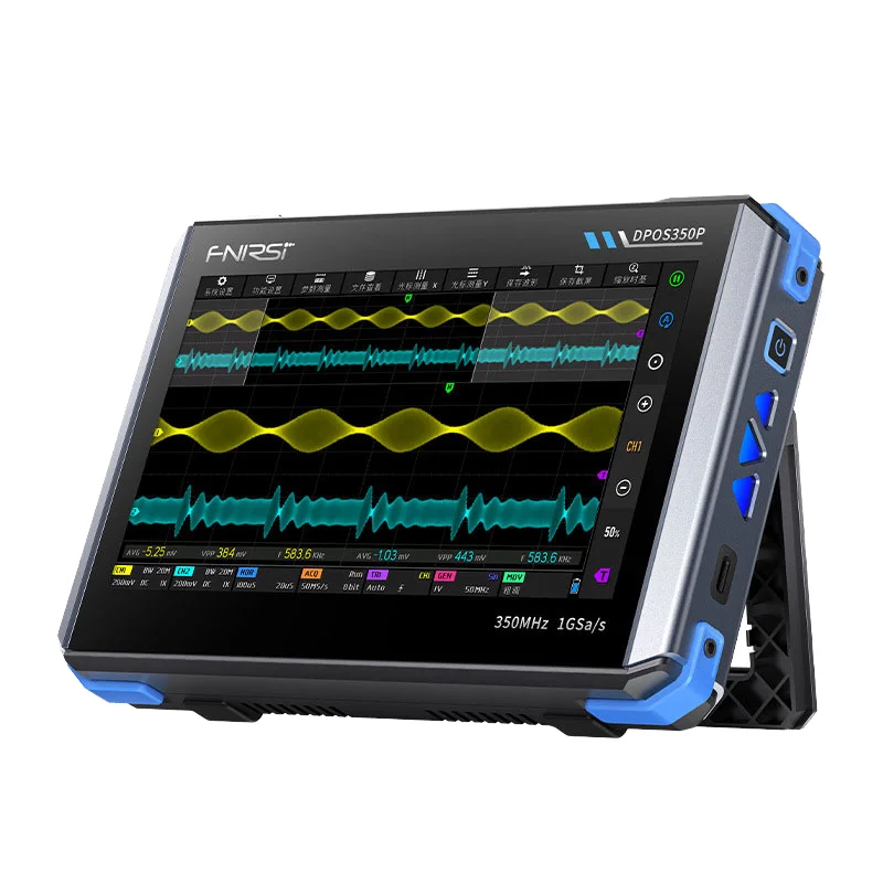 

DPOS350P 4-IN-1 350MHz 1GSPS Tablet Oscilloscope Signal Generator Spectrum Analyzer Frequency Response Analyzer