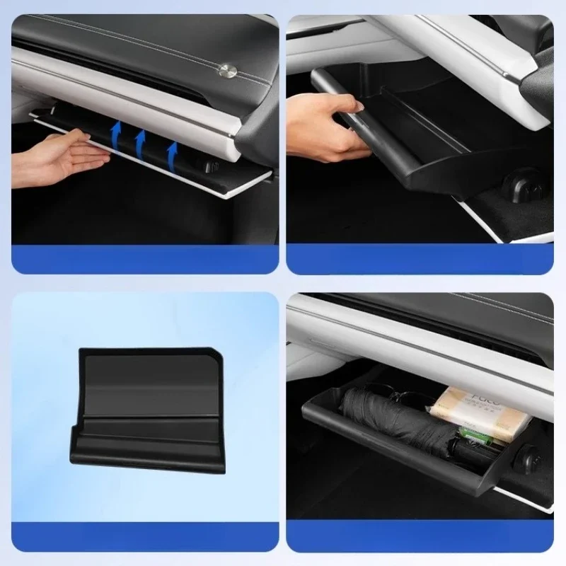 For Xiaomi Su7 Passenger Glove Box Storage Box Push-pull Baffle Storage Box Interior Supplies Car Accessories Modification Tools - view 6