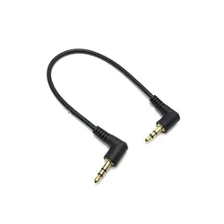 10cm 90 Degree Right Angle 3 pole 3.5mm Aux Audio Flat Cable Cord Male to Male for phone car aux Speaker