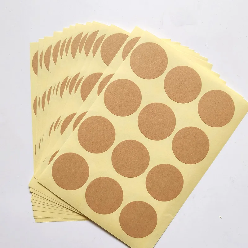 120pcs 30mm DIAMETER ROUND Shape BLANK Kraft Paper Sticker FOR HAND MADE CRAFTS