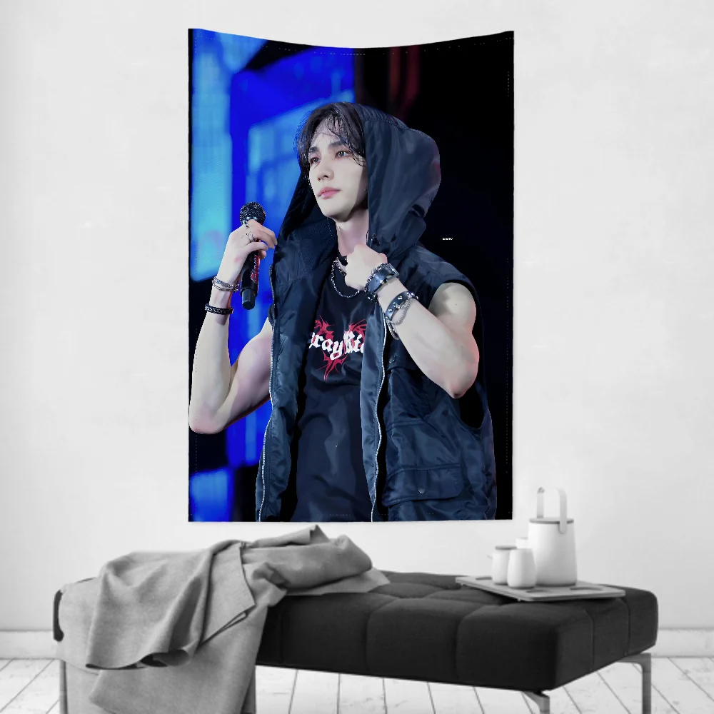 Hyunjin Wandteppich, Raumdekoration, Wandtuch, Party, hängender Hintergrund, Raumdekoration, Babyzimmer