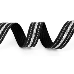 50 Yards 25mm Reflective Webbing 1 inch Black&White Polyester Tape For Bag Backpack Strap Dog Collar Accessories