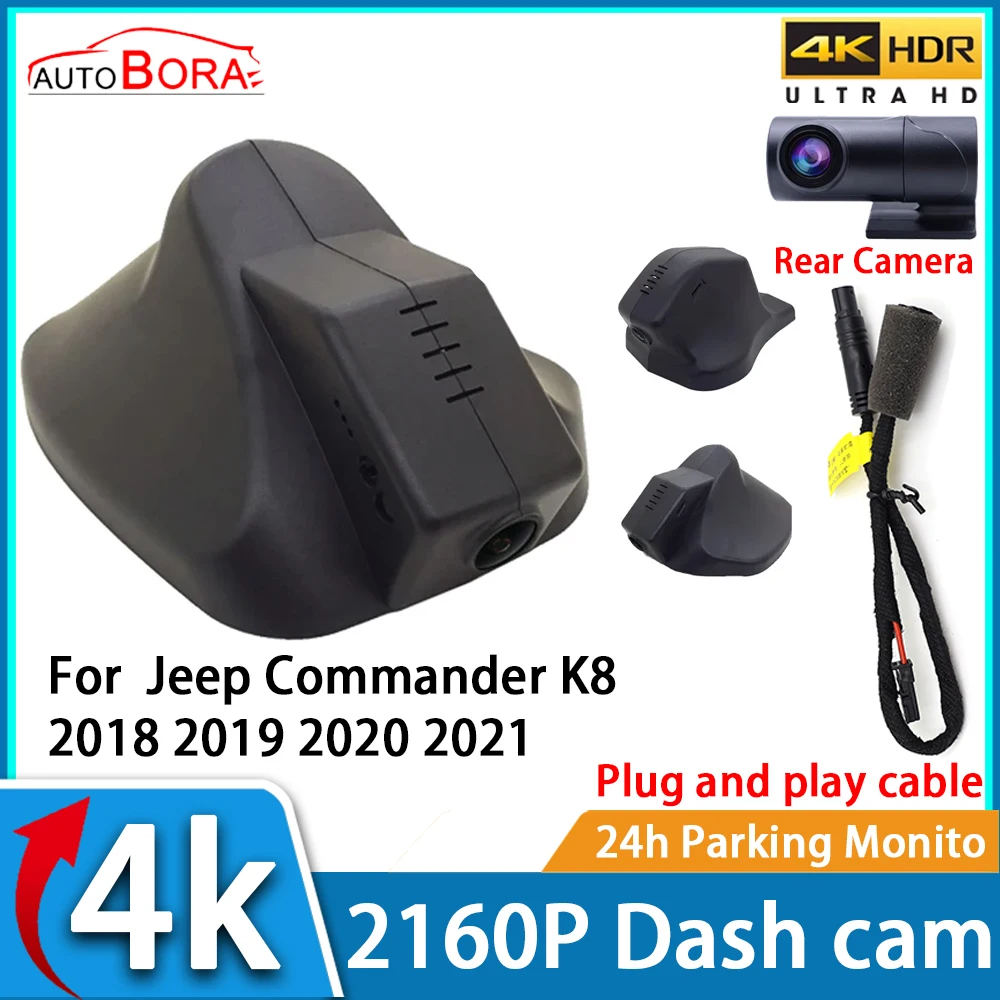 

ZhuCamX Car Video Recorder Night Vision UHD 4K 2160P DVR Dash Cam for Jeep Commander K8 2018 2019 2020 2021