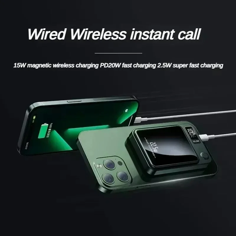 Xiaomi 100000 باور بانك مغناطيسي mAh شاحن لاسلكي سريع لحزمة بطارية مساعدة محمولة Magsafe لهاتف iphone Huawei Samsung