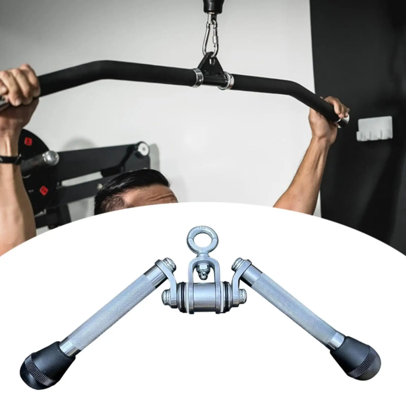 Barra per pressione tricipiti in acciaio portatile robusta antiscivolo multifunzione professionale per tricipiti V Bar per allenamento per la forza di bodybuilding