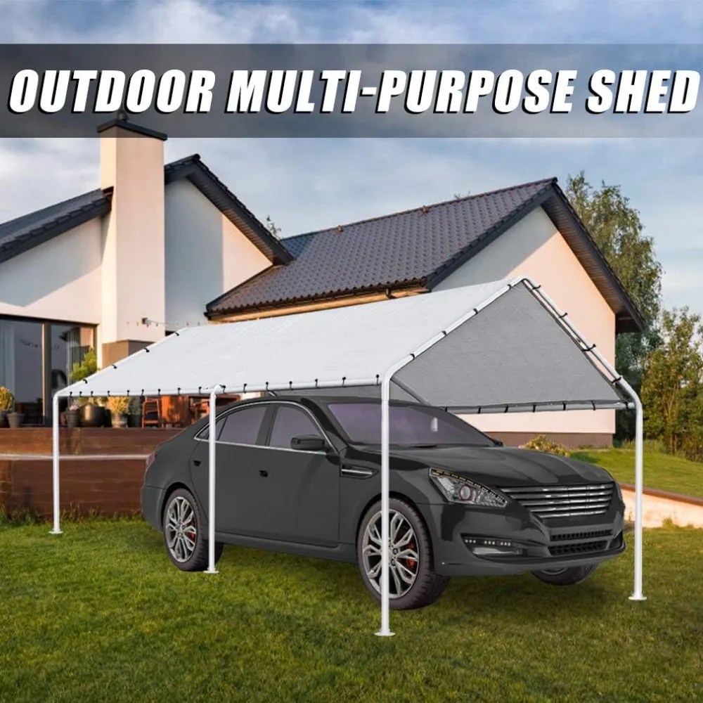 Carport ，Carport Car Port Party Tent Car Tent 10x20 Canopy Tent Metal Carport Kits Outdoor Garden Gazebo, Not Good For Stron