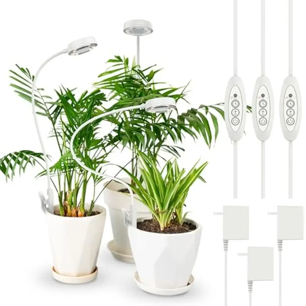 ไฟปลูกต้นไม้แบบ LED สเปกตรัมเต็ม 10 วัตต์ สำหรับปลูกในร่ม แบบหนีบ 360 องศา °   ตัวตั้งเวลาแบบคอห่านแบบยืดหยุ่น ปรับความสว่างได้ เปิด-ปิดอัตโนมัติ ฐานเซรามิก
