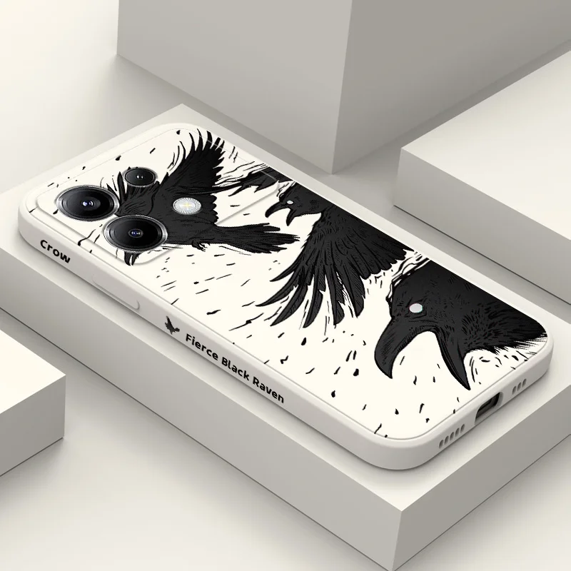 

Black Blood Crow Phone Case For Xiaomi Poco F8 F7 X7 X6 F6 M6 M5 M5S F5 X5 F4 X4 M4 F3 X3 Ultra Pro GT Silicone Cover