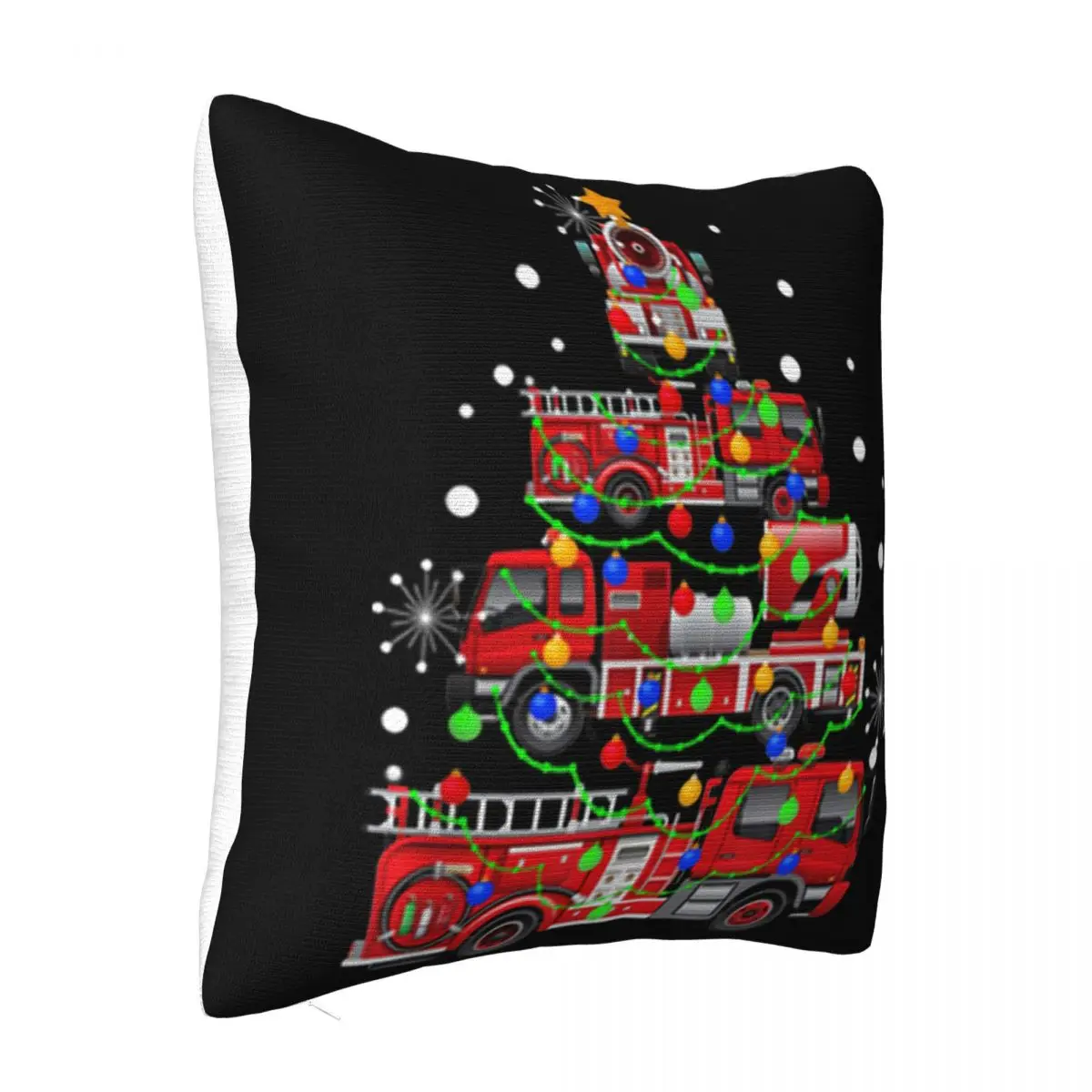 Pretty Funny Christmas Decor Firefighter Truck Christmas Tree Gifts Many Colors Pillow Case