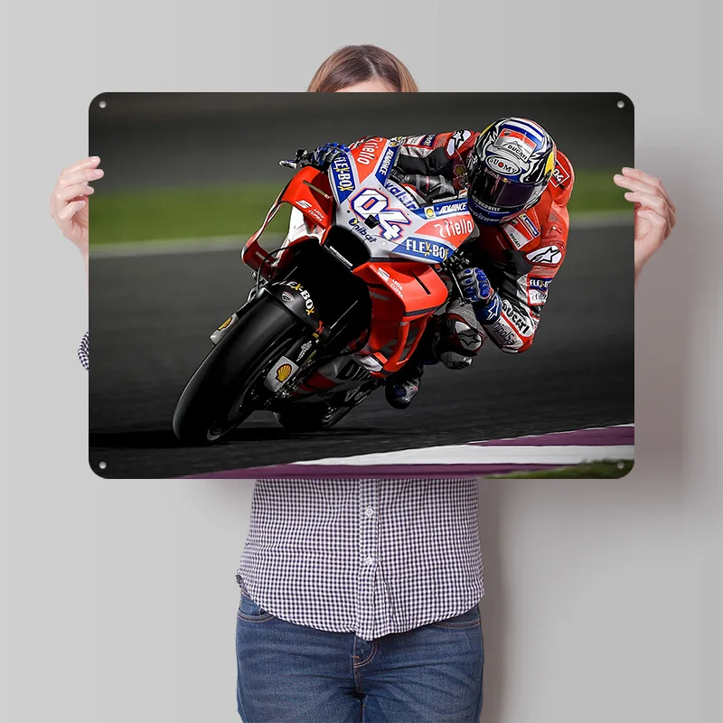 Andrea Dovizioso MotoGP 3D Texture Printed Poster Custom Vintage Metal Tin Plate Sign for Wall Art House Decor Room Wand Deko