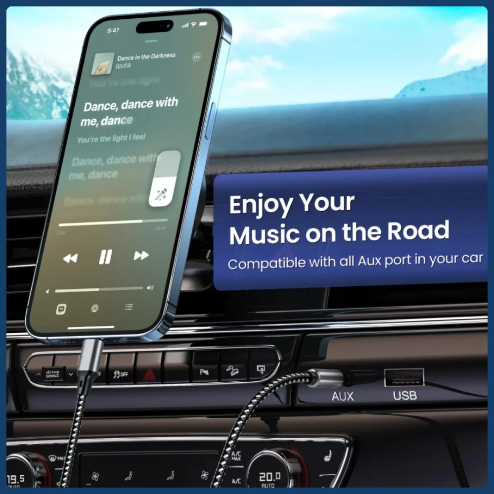 1m 1.5m 2m USB Type C To 3.5Mm Jack AUX Cable DAC USB-C Audio Adapter for Phone Headphones Car HIFI Stereo Sound Audio Connector
