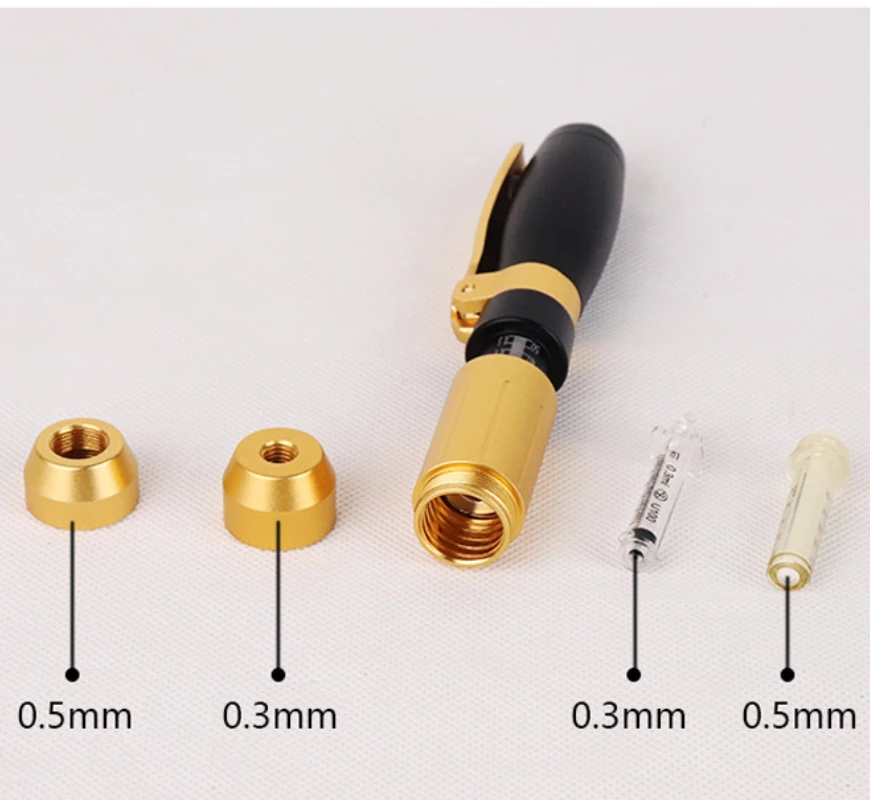 2 In 1 Hyaluron Pressurized Pen Lip Filler Injections Hyaluronic Acid Tools Hialuron Pen Professional 0.3 & 0.5ml Ampoules Heads