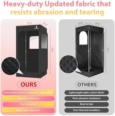 FCC Certified Portable Home Sauna Box Modern 1600W 4L Generator Remote Control Heavy Oxford Cotton Full Body Dry Steam Modern