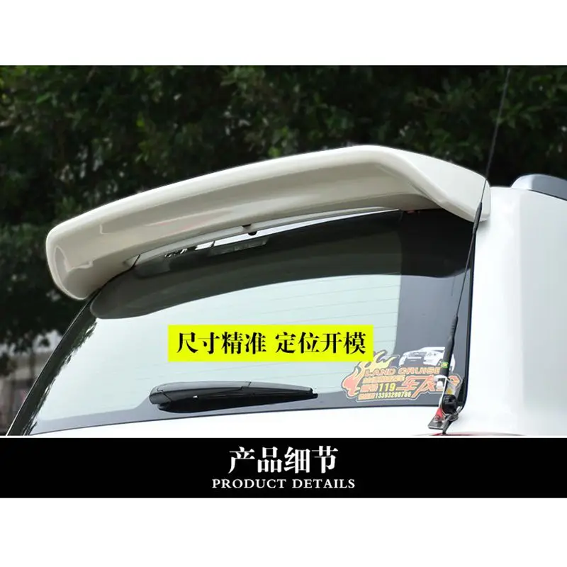 For Land Cruiser LC200 Spoiler ABS Material Car Rear Wing Primer Color Rear Spoiler For Toyota Land Cruiser FJ200 Spoiler