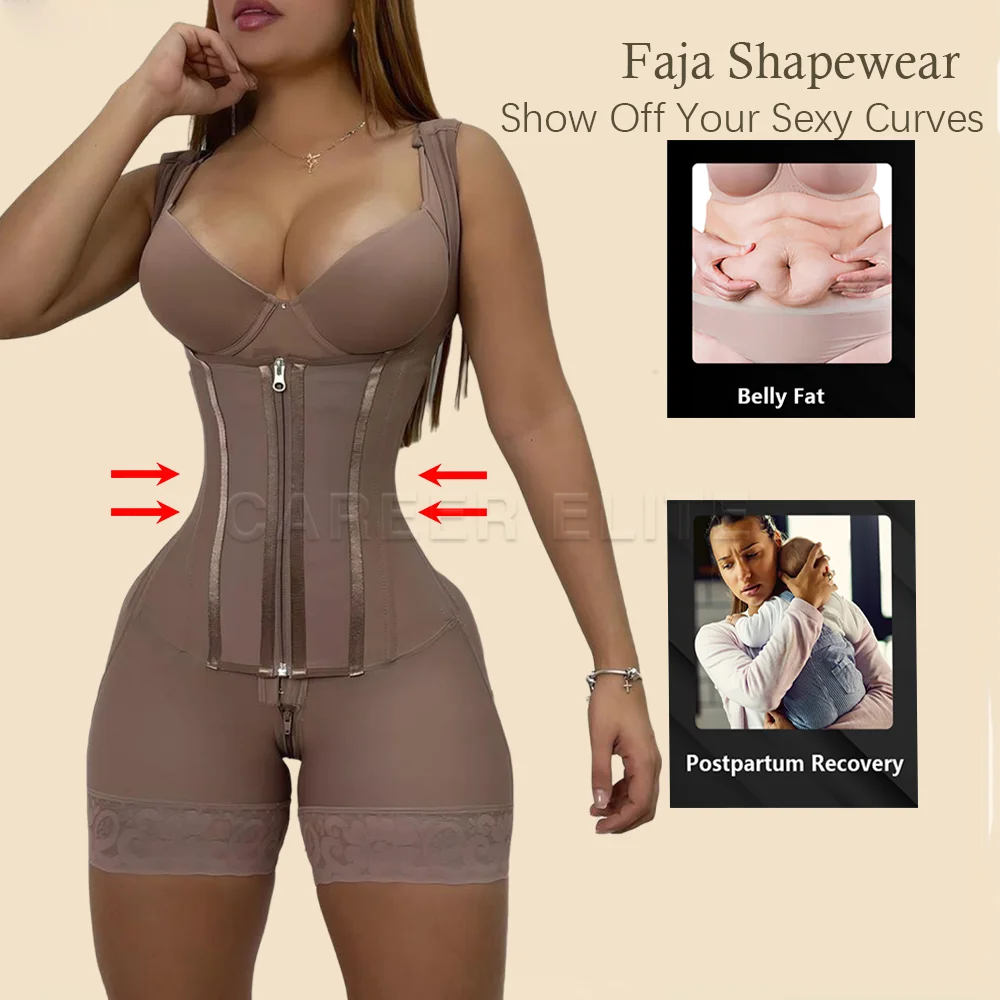 Bbl Double Compression Full Body Stage 2 Faja Women Body Shapewear Bodysuit Ass Stuff Push Up Flat Stomach Modeling Corset