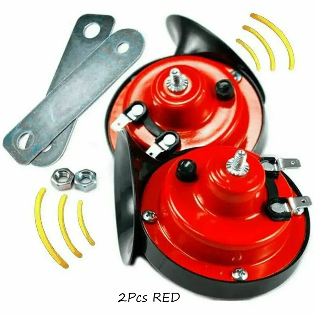 1/2 Stuks 12V Elektrische Luchthoorn 300dB Luide Slak Vrachtwagen Hoorn Gebruikt Voor Auto Motor Modificatie waarschuwing Geluid Accessoire