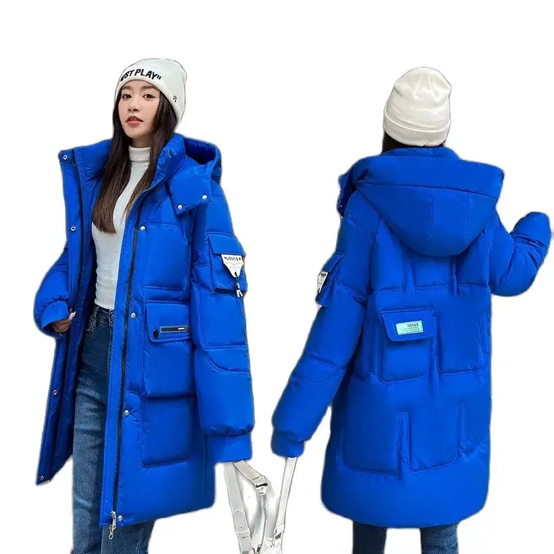 

Winter Padded Jacket Thicken Overcoat Parka Down Cotton Coat Women's Mid-Length New 2023 Bread Clothes Korean Version Loose