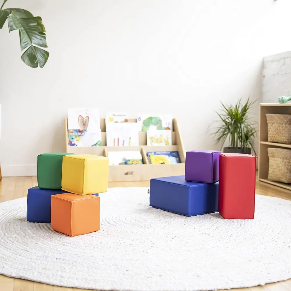 ECR4Kids Set di blocchi di schiuma morbida, assortimento giocoso, varietà da 7 pezzi