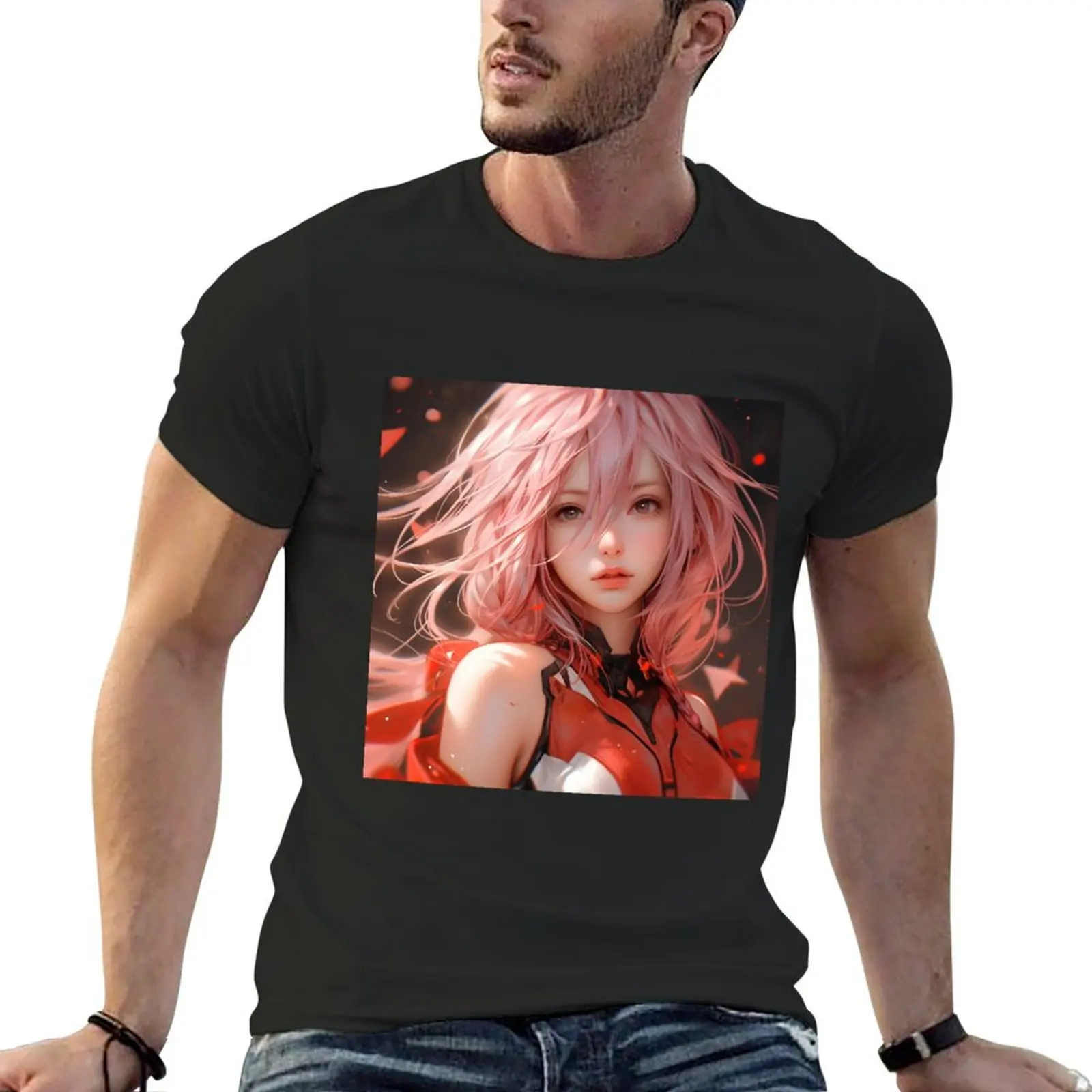 Inori GC Cute Anime Girl T-Shirt anime stuff oversized t shirt cute clothes graphics plain black t shirts men