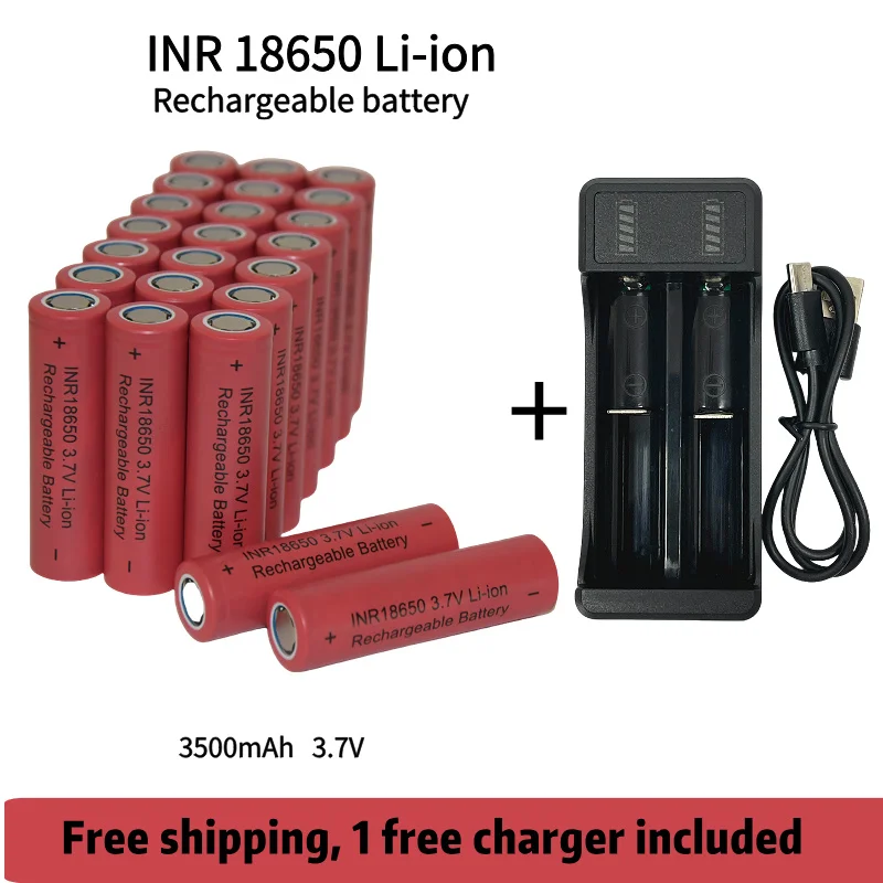 Free Shipping 18650 charger 3.7v Rechargeable Battery 3500mAh 25A 18650Battery Lithium Ion Power Battery for electric tool