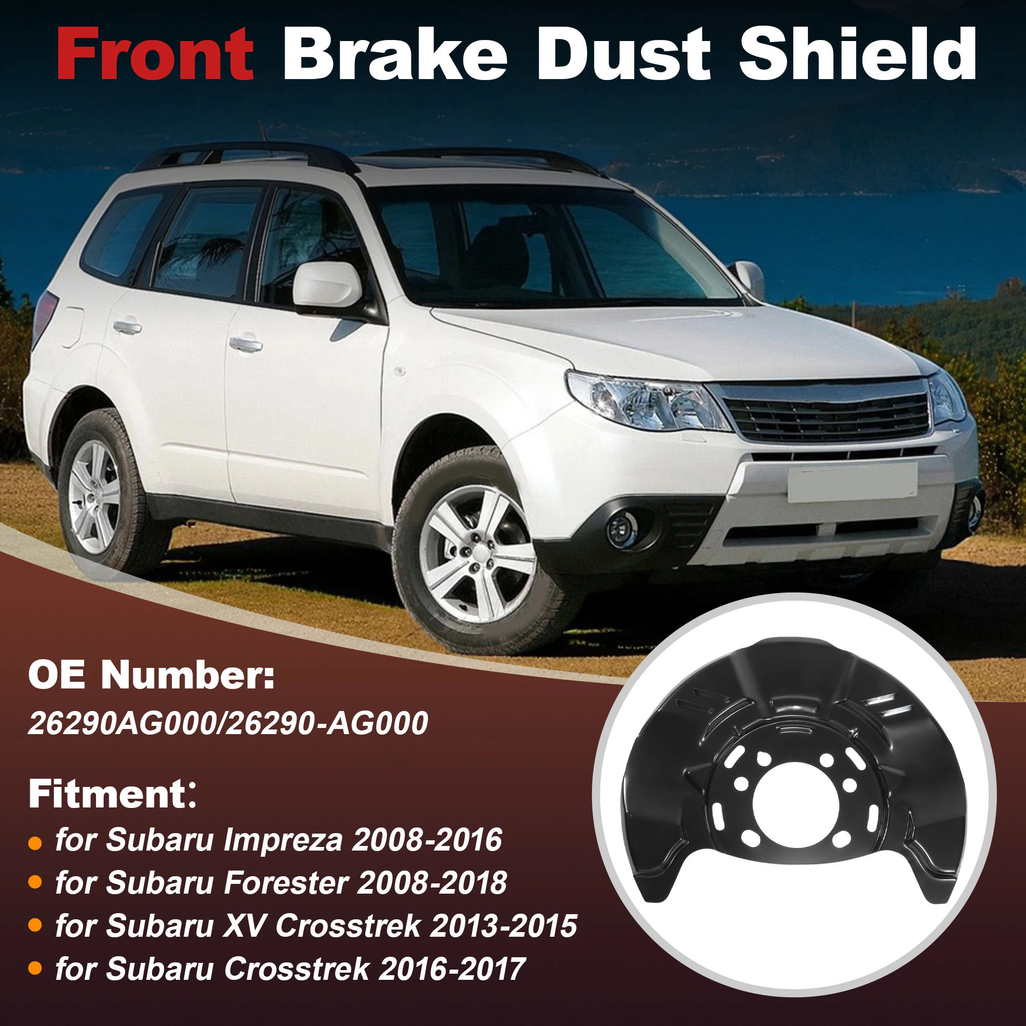 UXCELL No.26290AG000 Front Brake Dust Shield for Subaru Impreza Forester 2008-2016